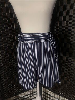 Robert Louis Navy and White Vertical-Stripe Bermuda Shorts
